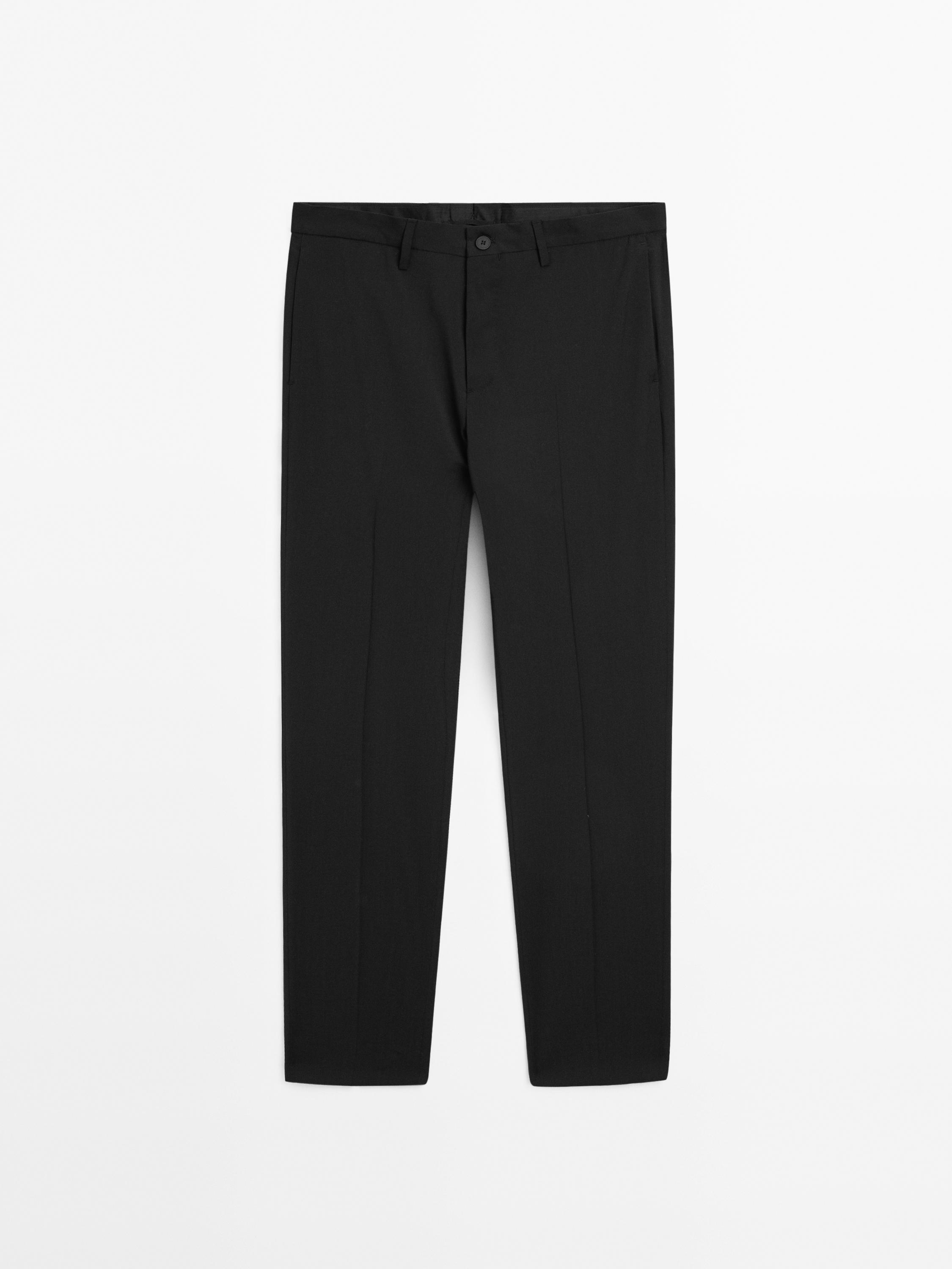 Pantalon de costume uni 100 % laine